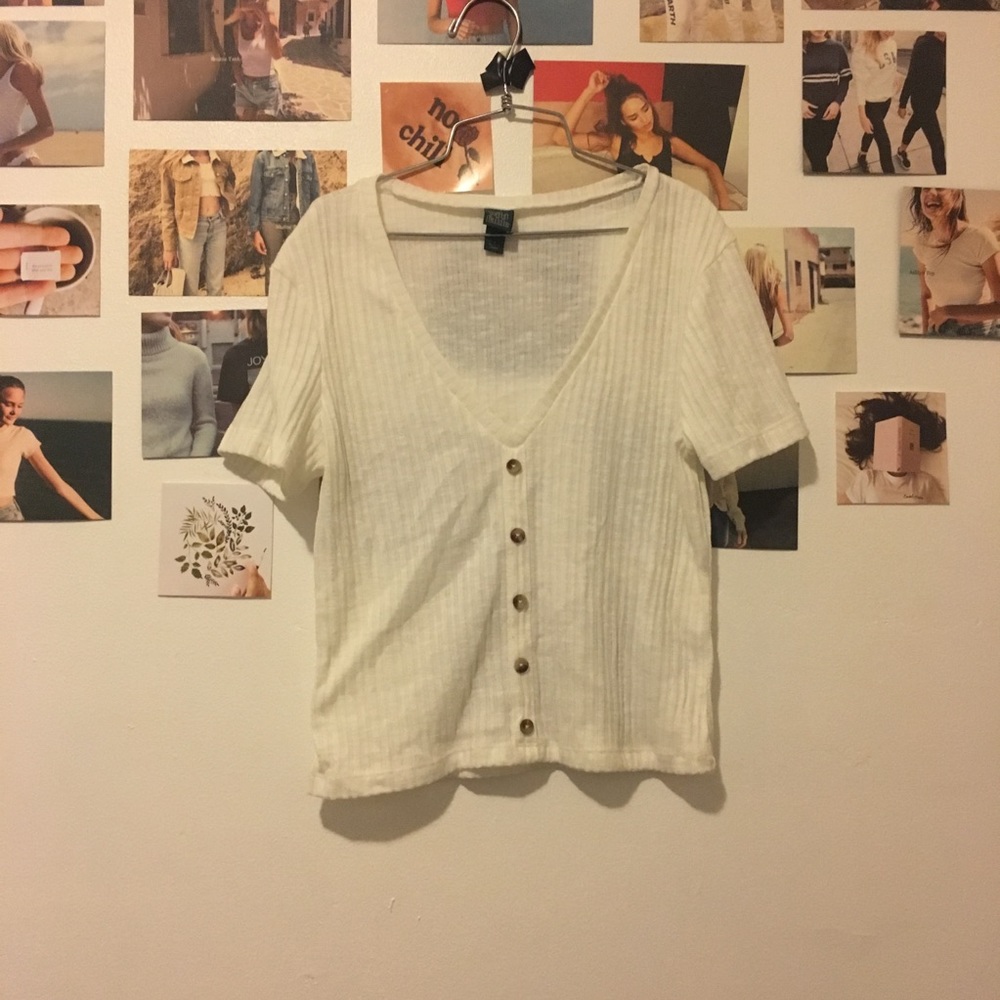 Button up cropped tee